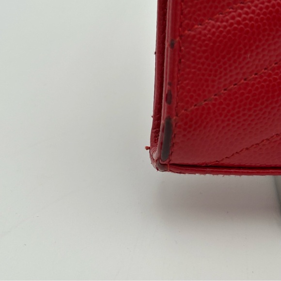 Yves Saint Laurent Red Quilted Clutch with Gold Chain - Picture 16 of 16